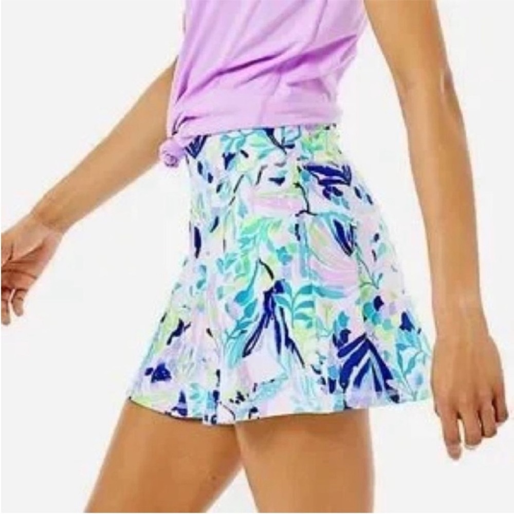 NWT Lilly Pulitzer Aila SPF Tennis Skort Shell Beach Printed Resort White XXS